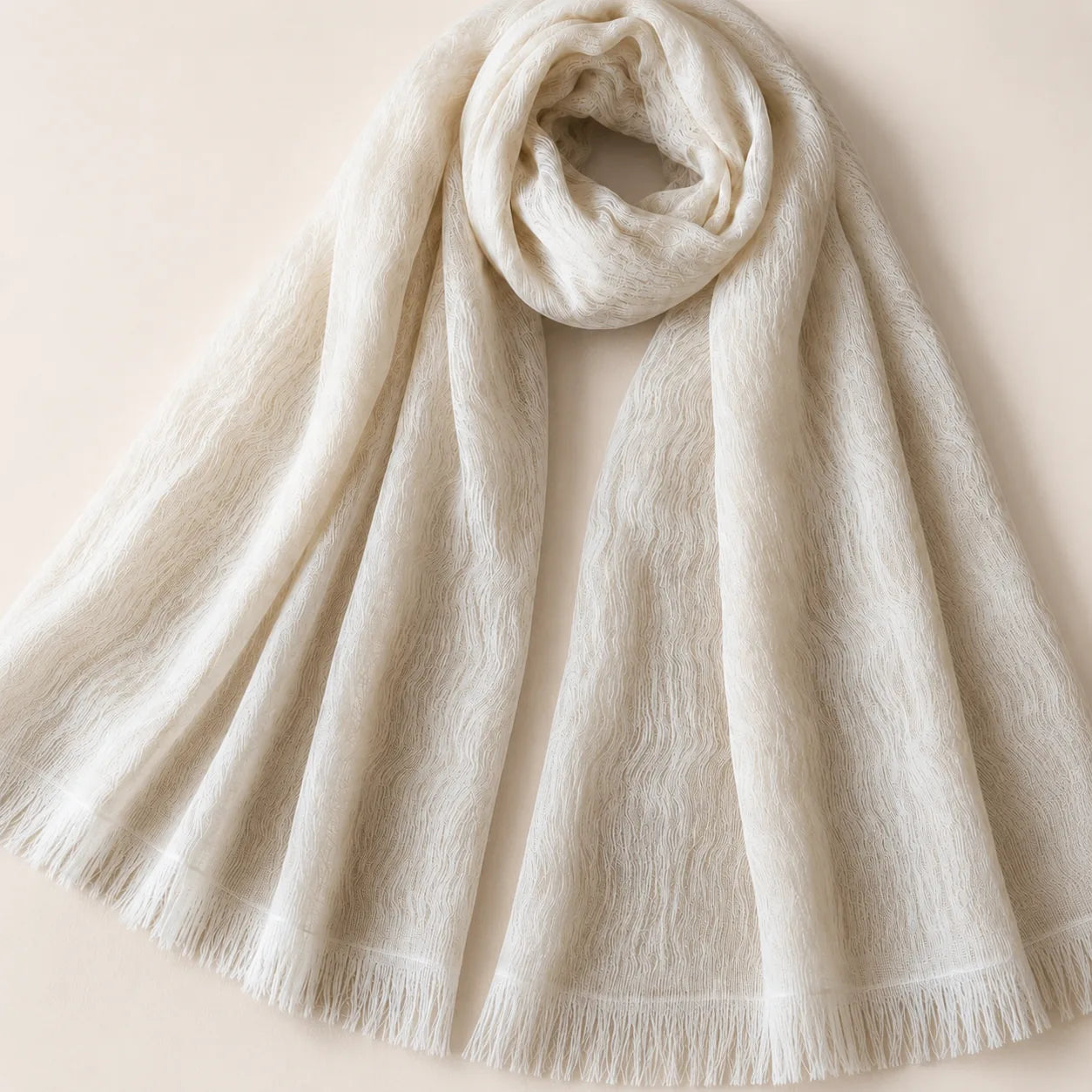 OKANO HIRE Ryo Silk Stole in white, product image