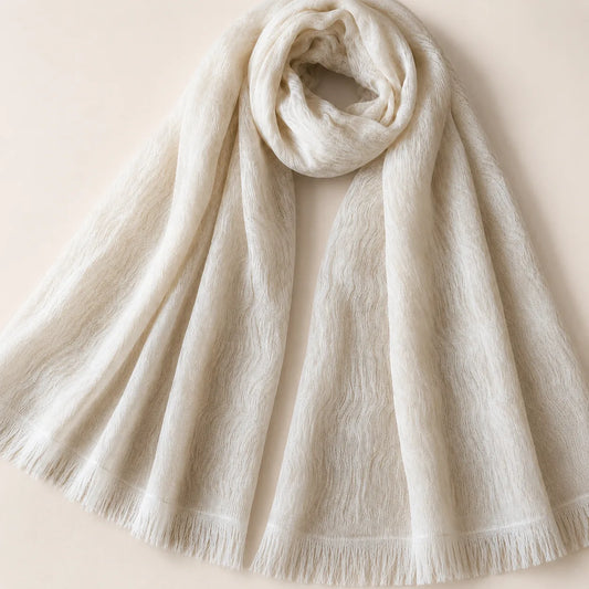 OKANO HIRE Ryo Silk Stole in white, product image