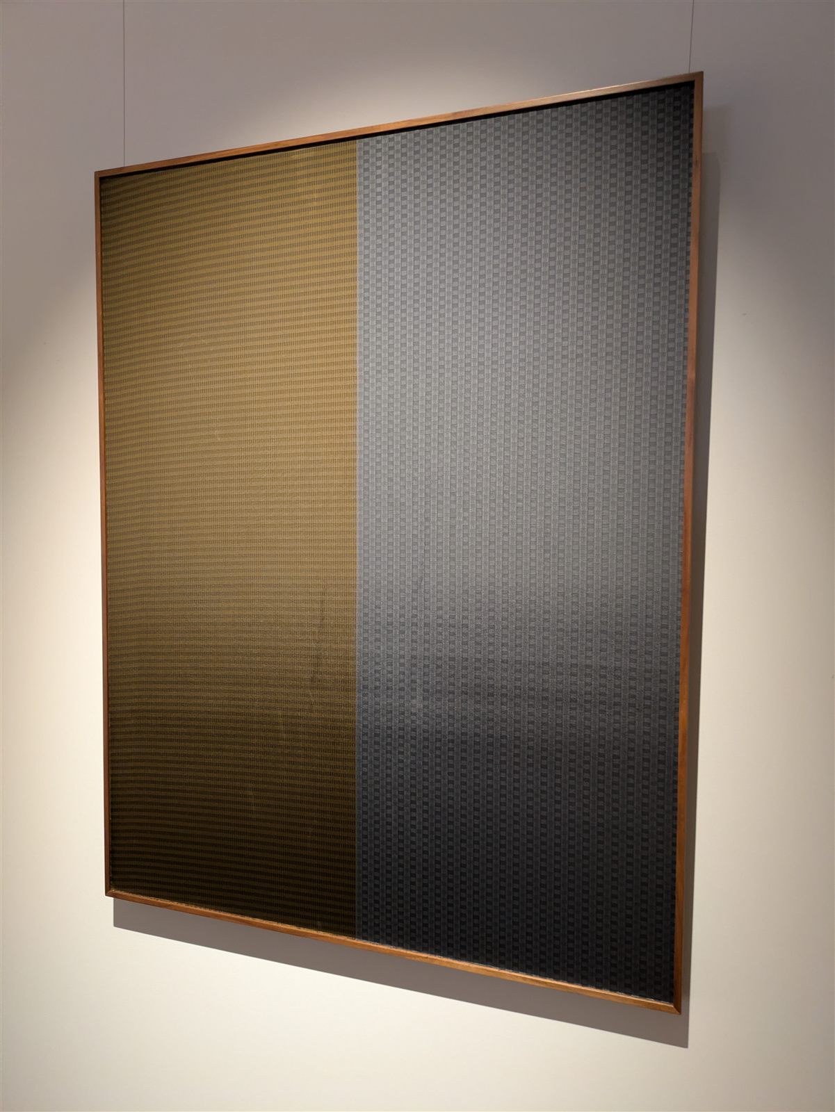 Two-tone grey and gold Hakata-ori interior panel